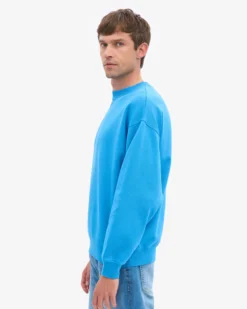 Organic Oversized Crew - Pacific Blue