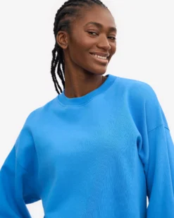 Organic Oversized Crew - Pacific Blue