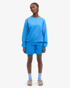Organic Oversized Crew - Pacific Blue