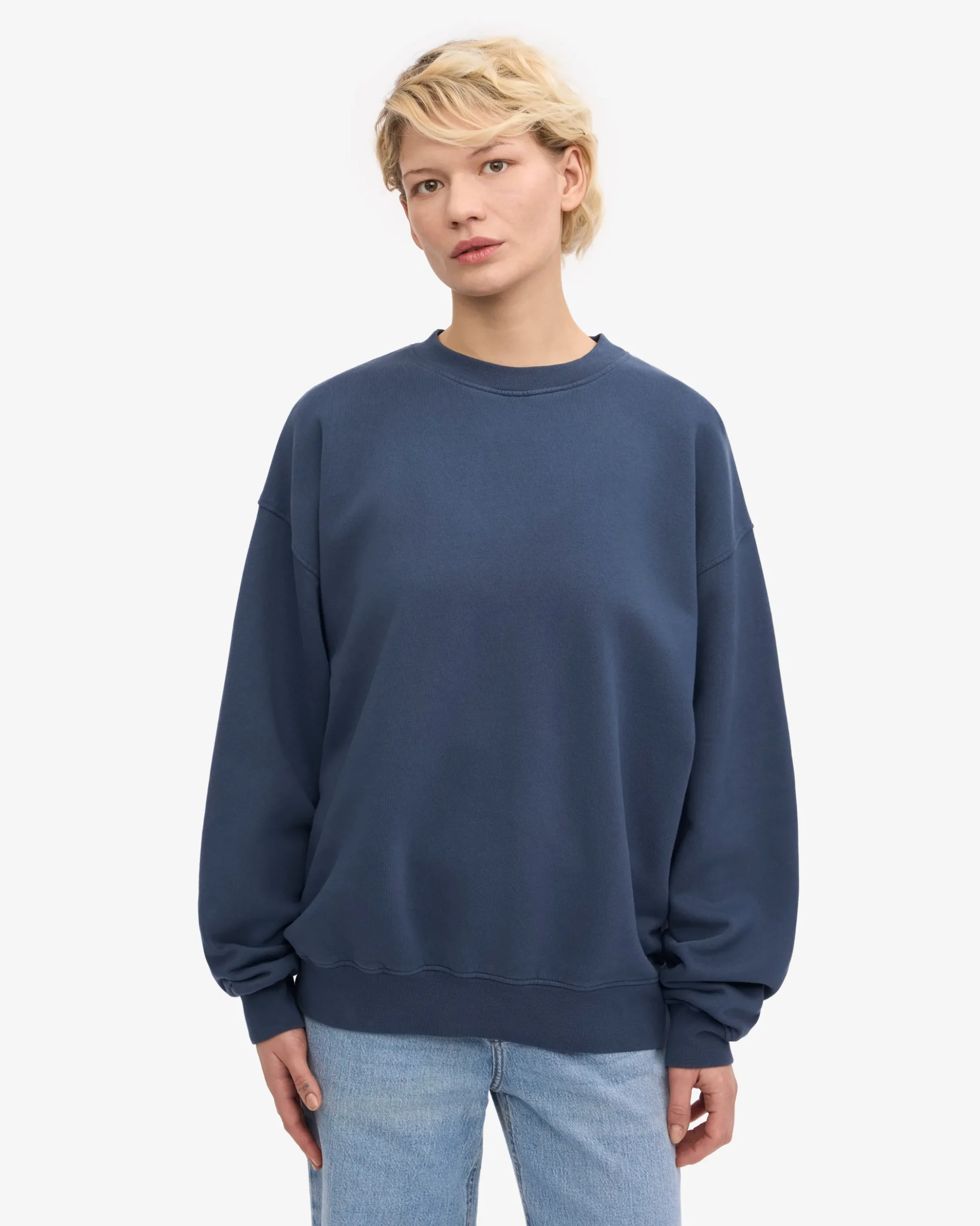 Organic Oversized Crew - Petrol Blue