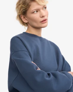 Organic Oversized Crew - Petrol Blue