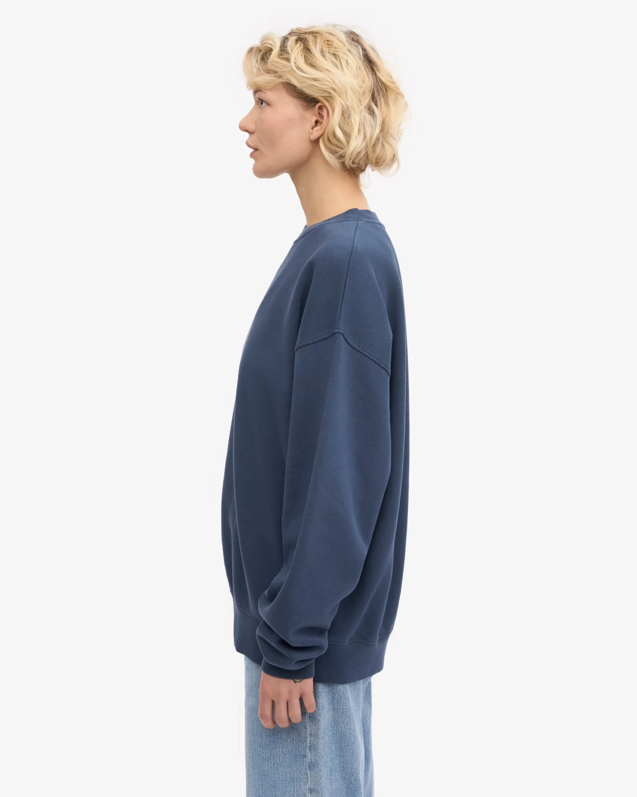 Organic Oversized Crew - Petrol Blue