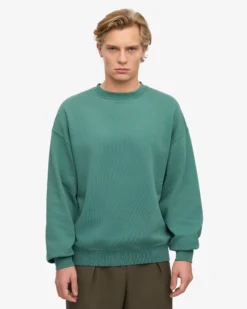 Organic Oversized Crew - Pine Green