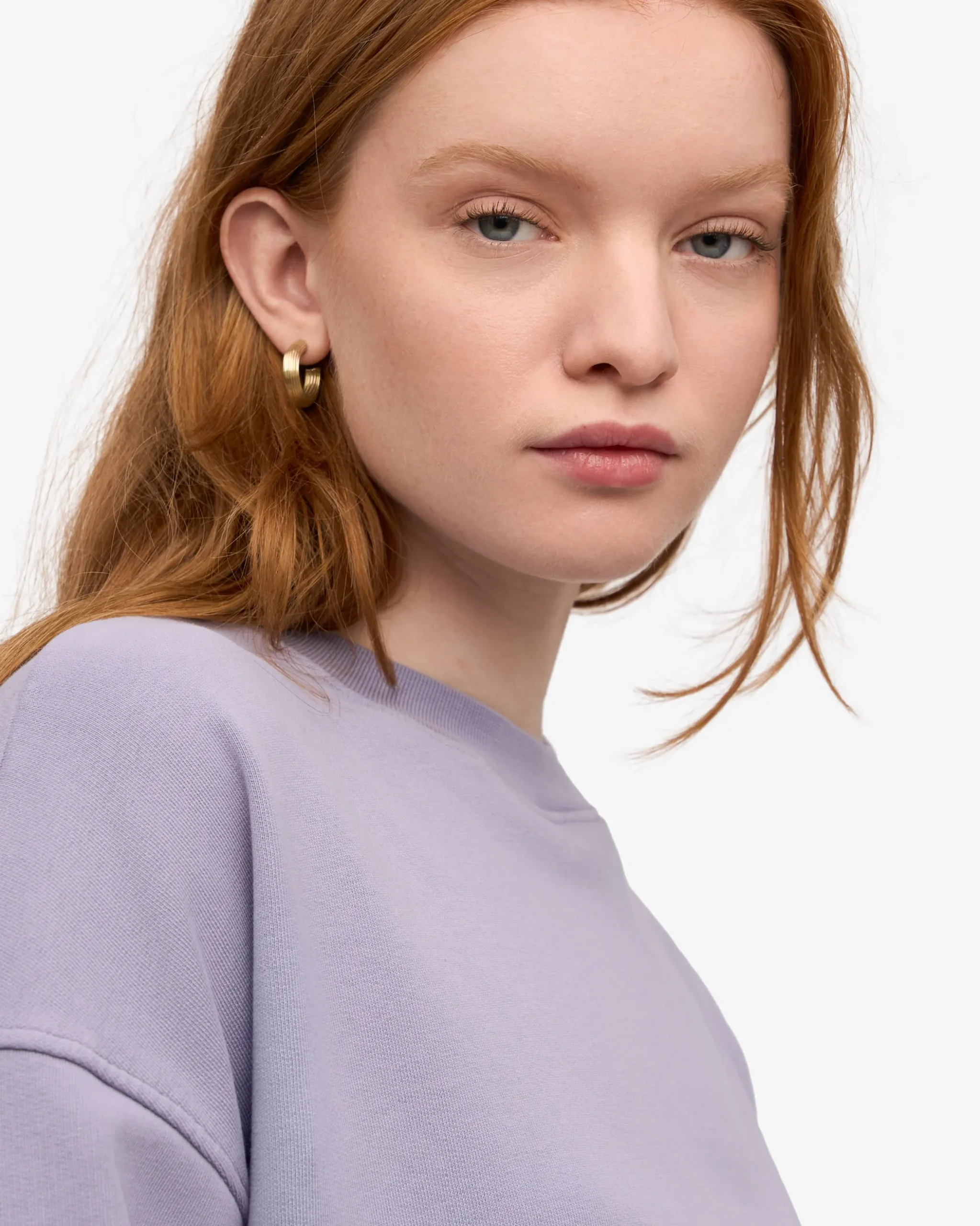 Organic Oversized Crew - Purple Jade
