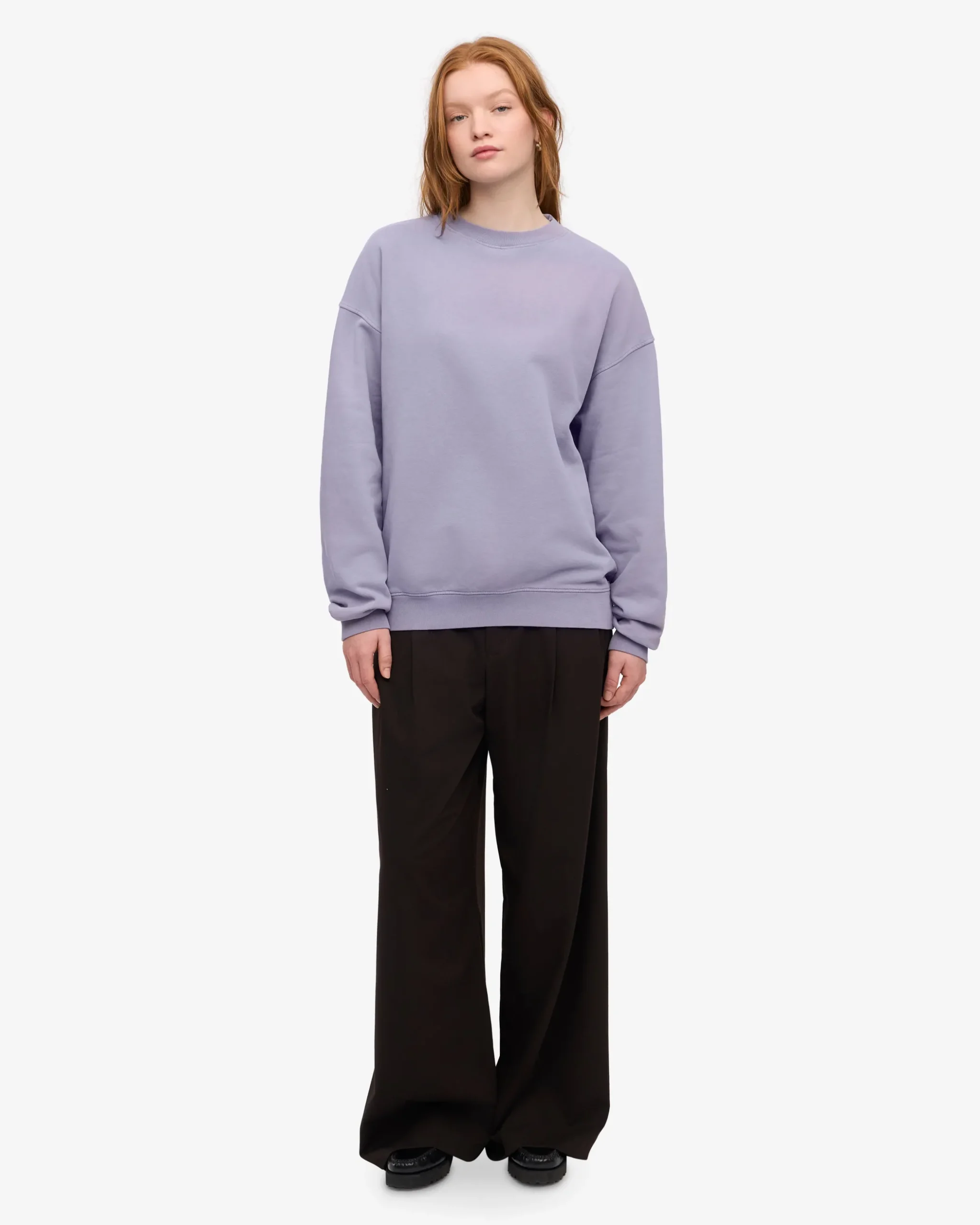 Organic Oversized Crew - Purple Jade
