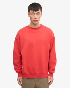 Organic Oversized Crew - Red Tangerine