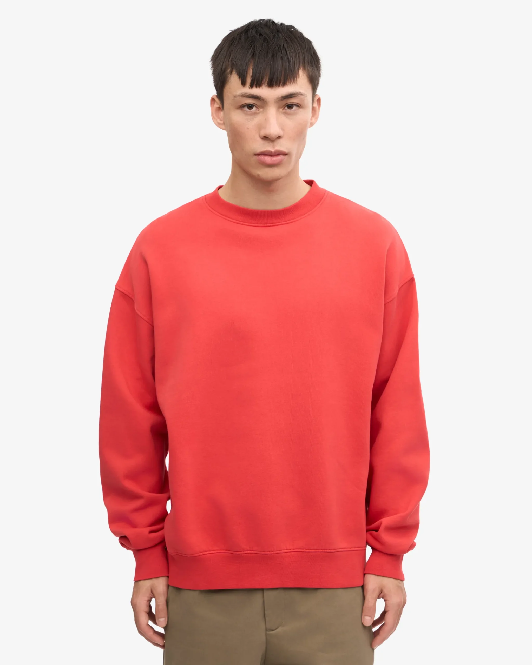Organic Oversized Crew - Red Tangerine