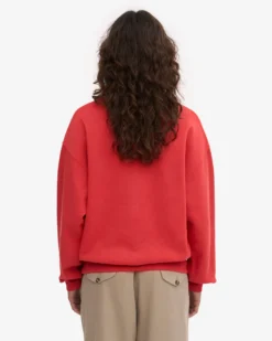 Organic Oversized Crew - Red Tangerine