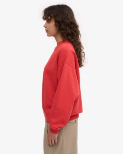 Organic Oversized Crew - Red Tangerine