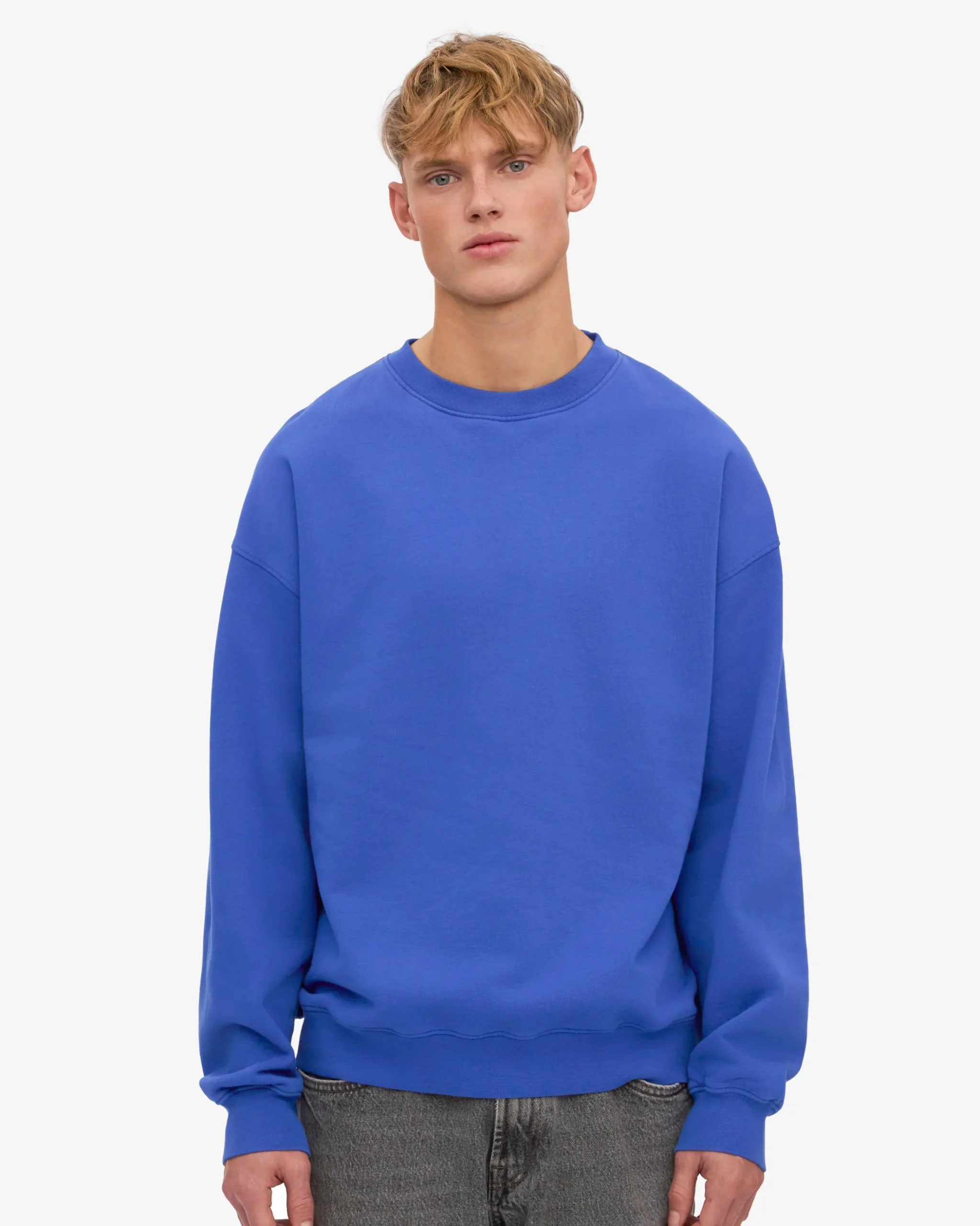 Organic Oversized Crew - Sapphire Blue