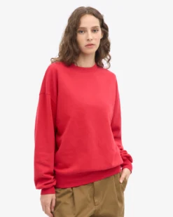 Organic Oversized Crew - Scarlet Red