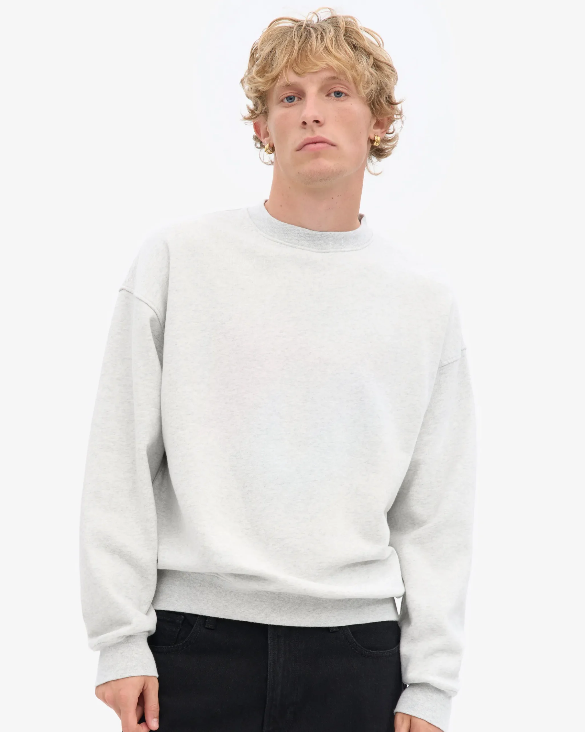 Organic Oversized Crew - Snow Melange