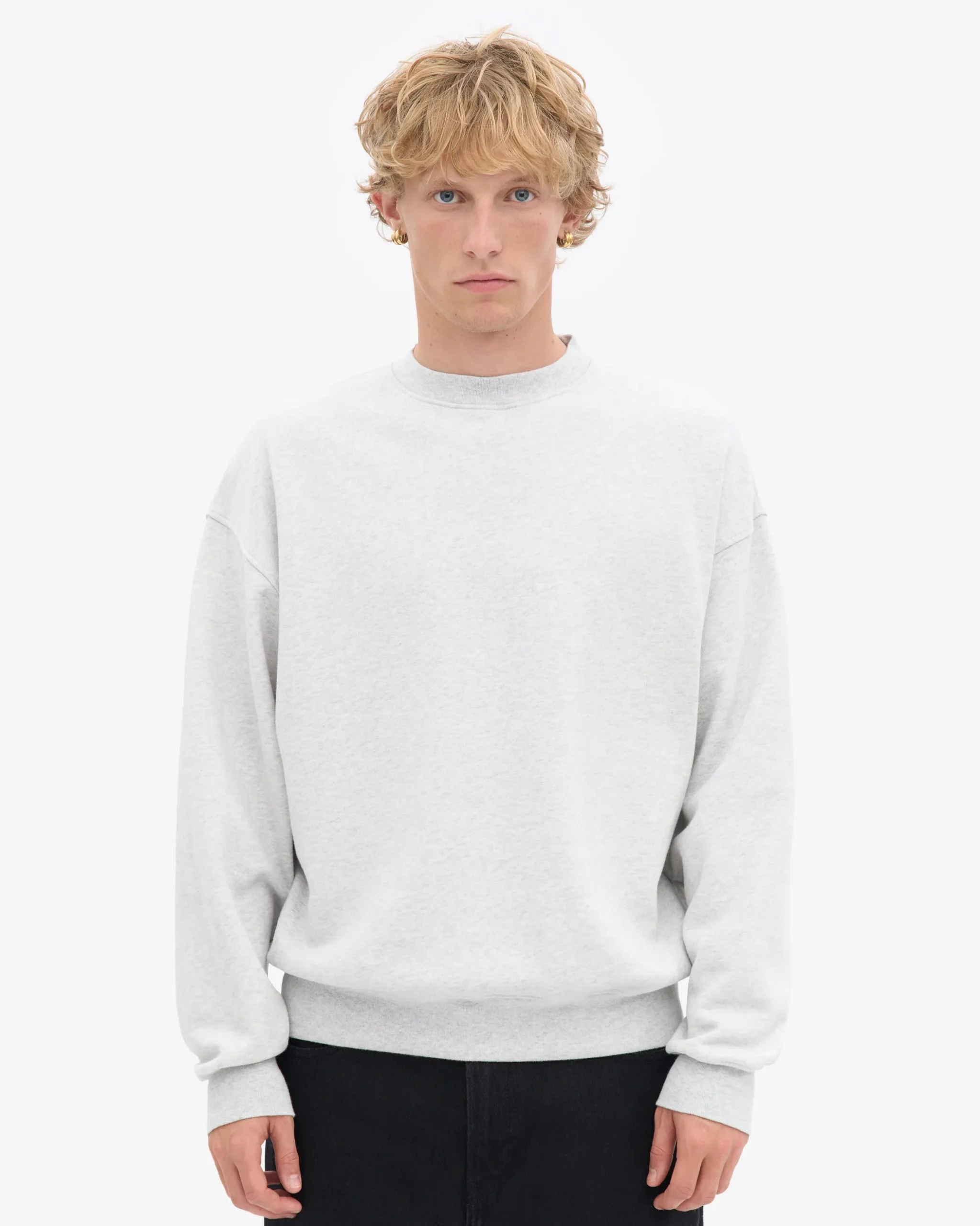 Organic Oversized Crew - Snow Melange