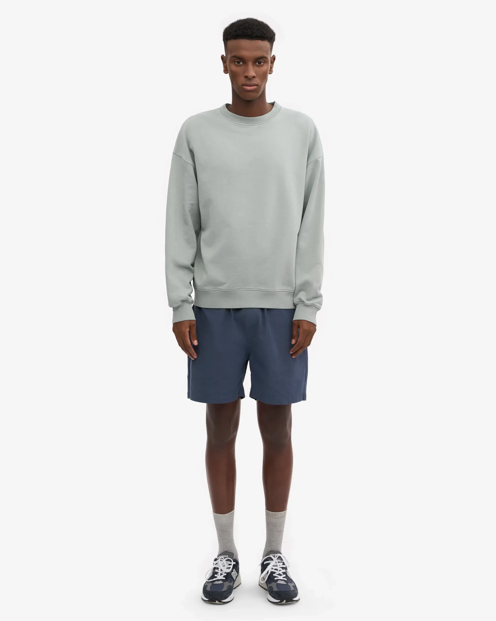 Organic Oversized Crew - Steel Blue