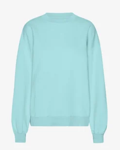 Organic Oversized Crew - Teal Blue
