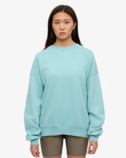 Organic Oversized Crew - Teal Blue