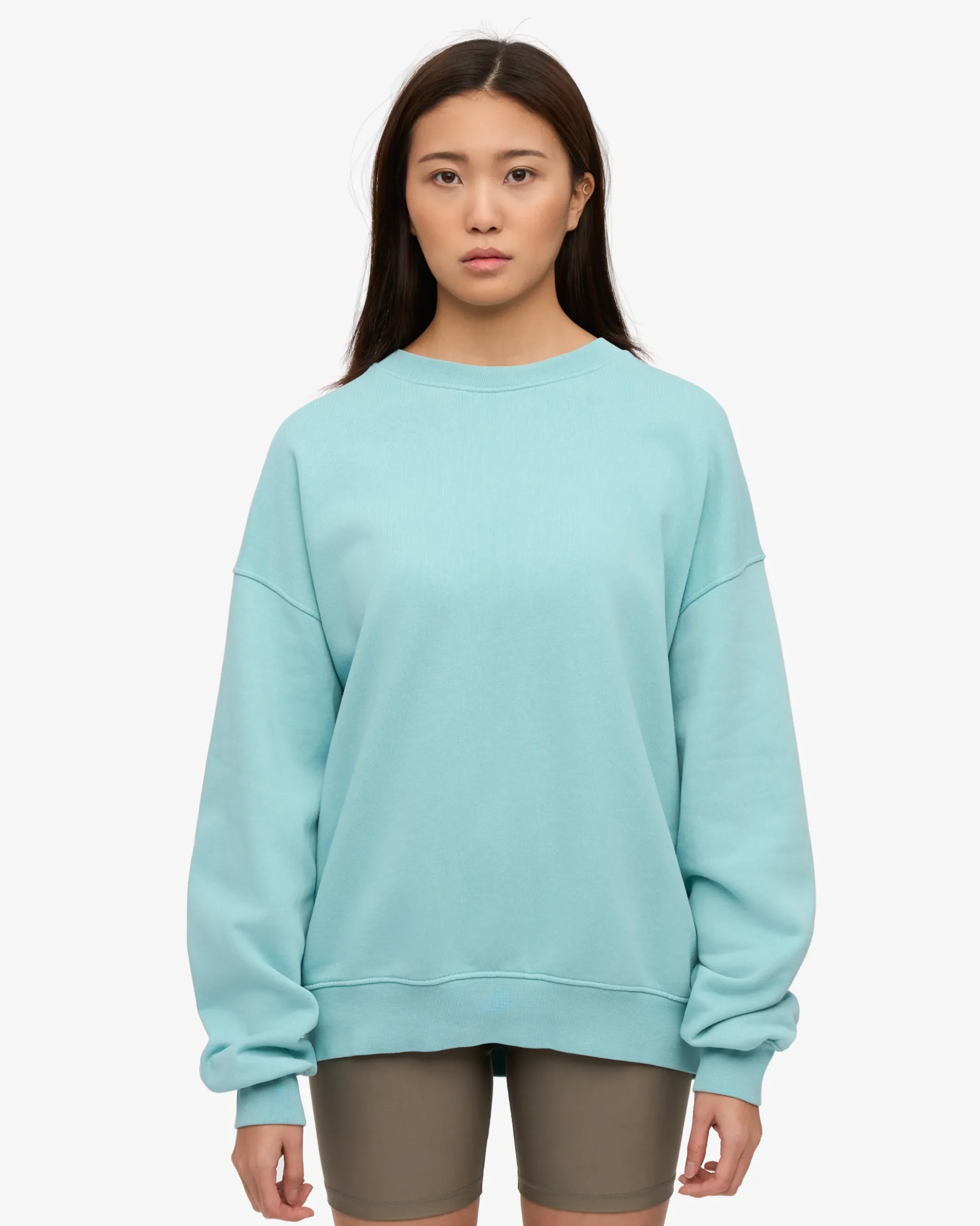 Organic Oversized Crew - Teal Blue