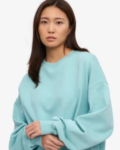 Organic Oversized Crew - Teal Blue
