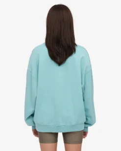 Organic Oversized Crew - Teal Blue