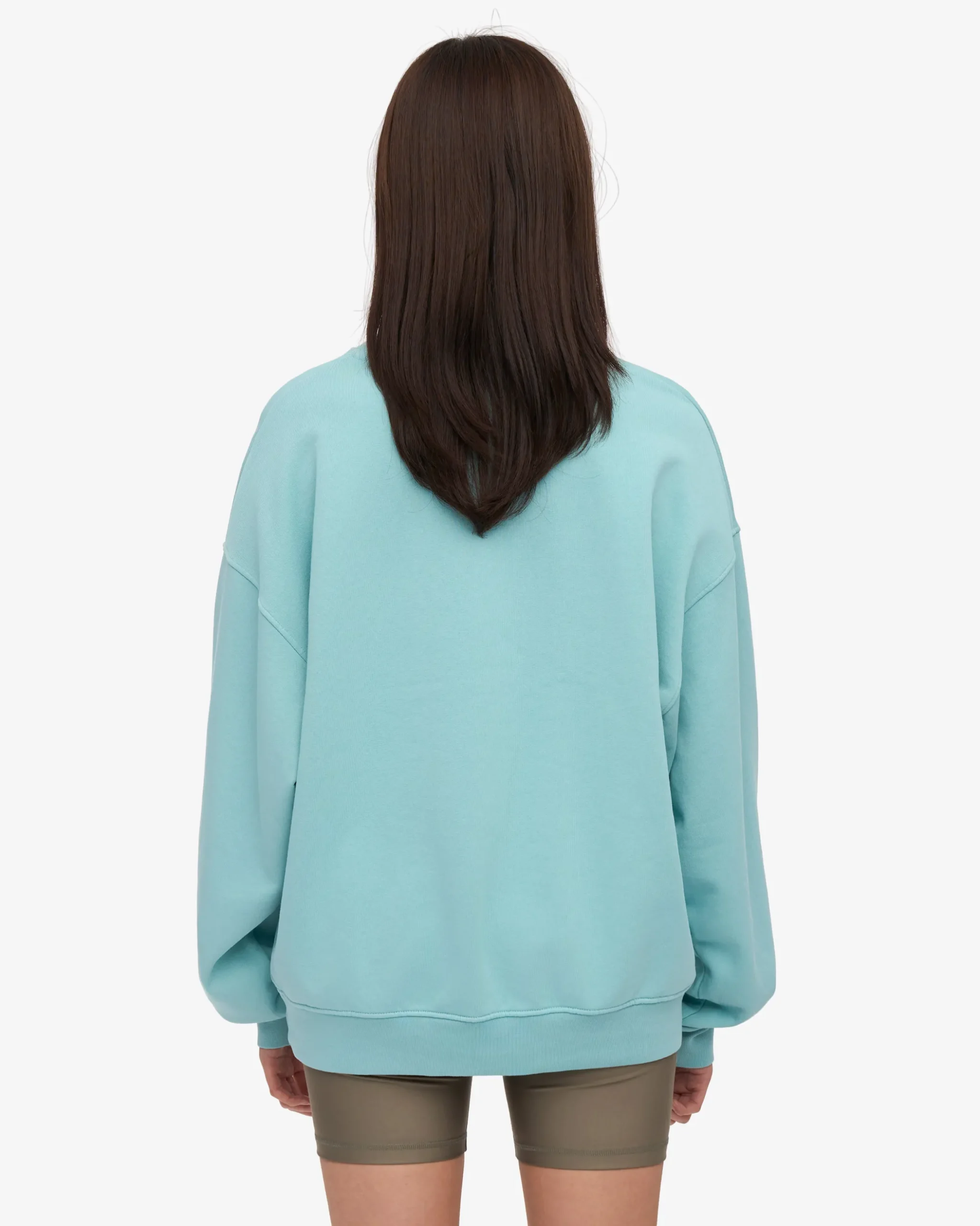 Organic Oversized Crew - Teal Blue