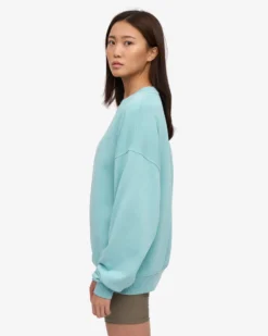 Organic Oversized Crew - Teal Blue