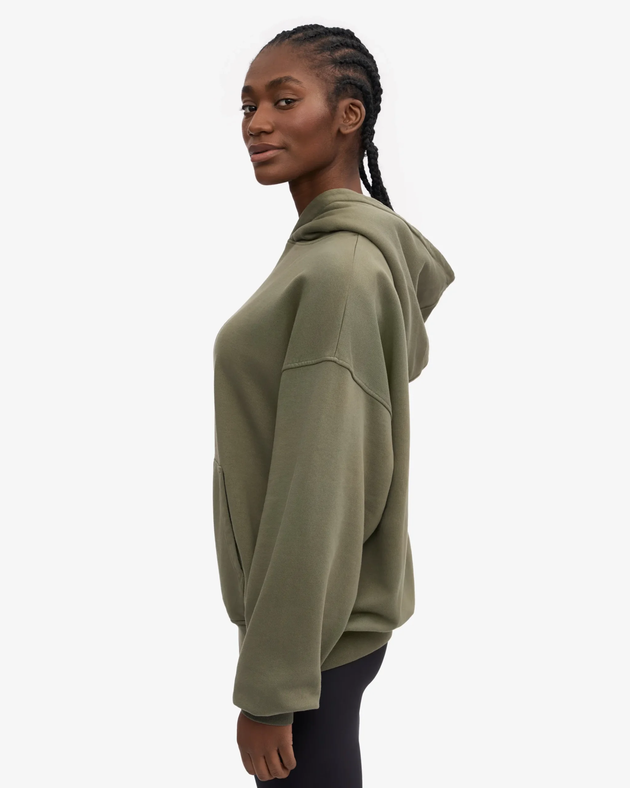 Organic Oversized Hood - Dusty Olive