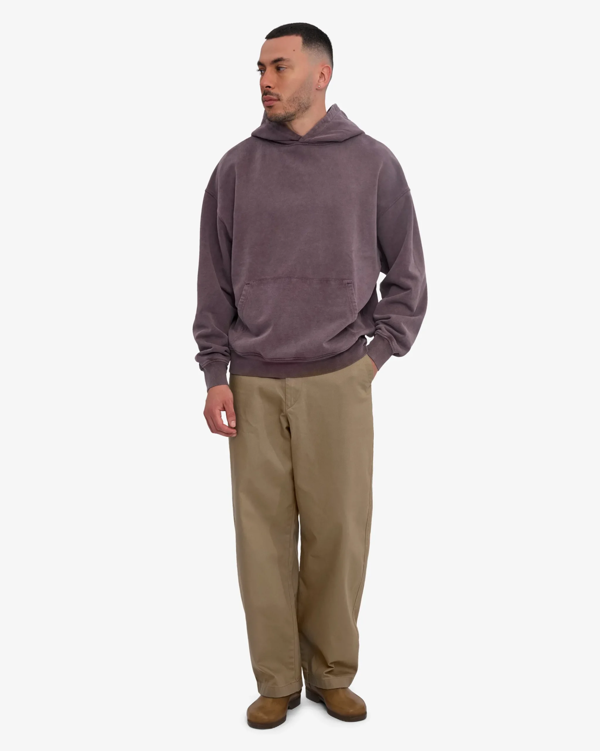 Organic Oversized Hood - Faded Grape
