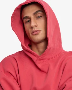 Organic Oversized Hood - Faded Red