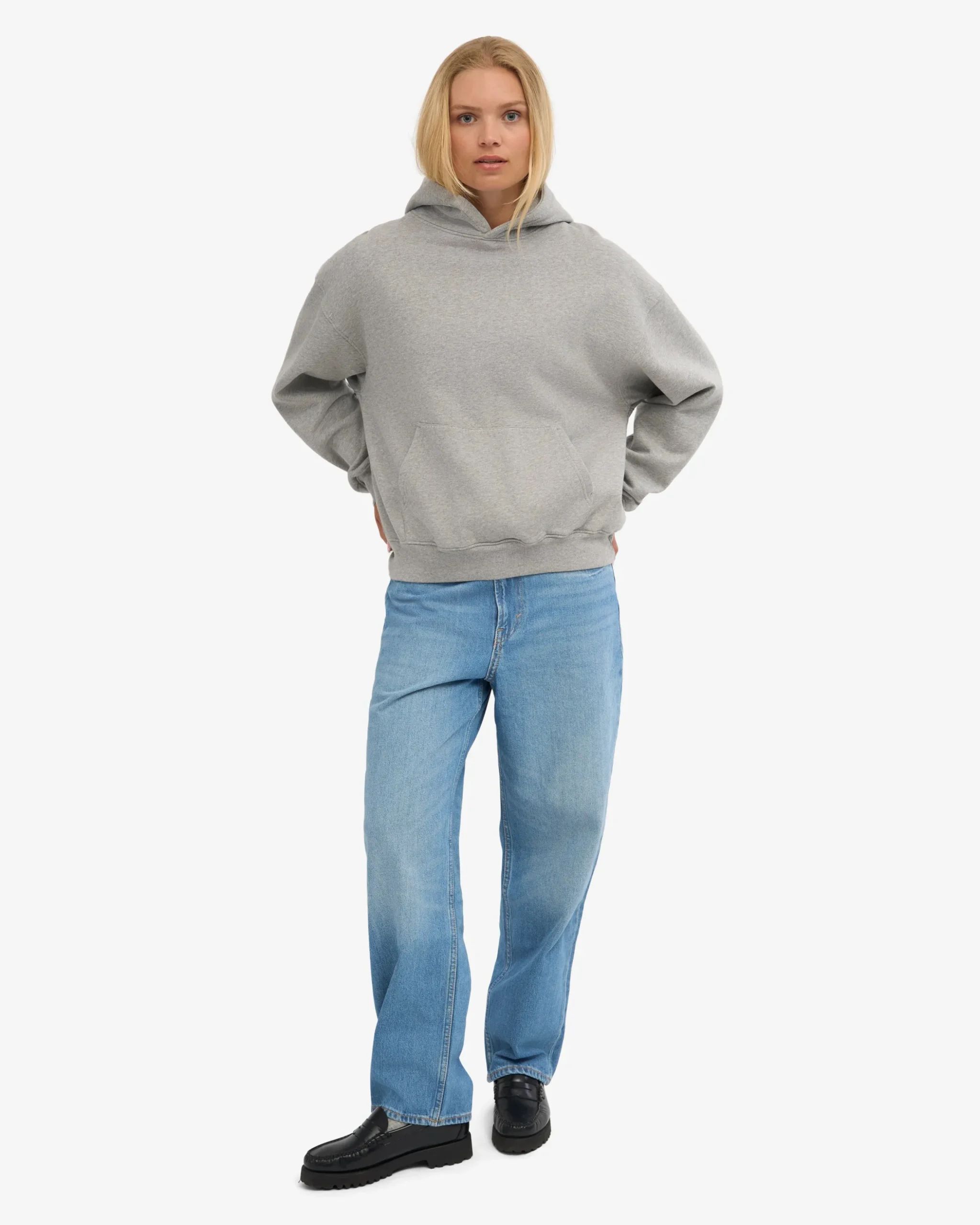 Organic Oversized Hood - Heather Grey