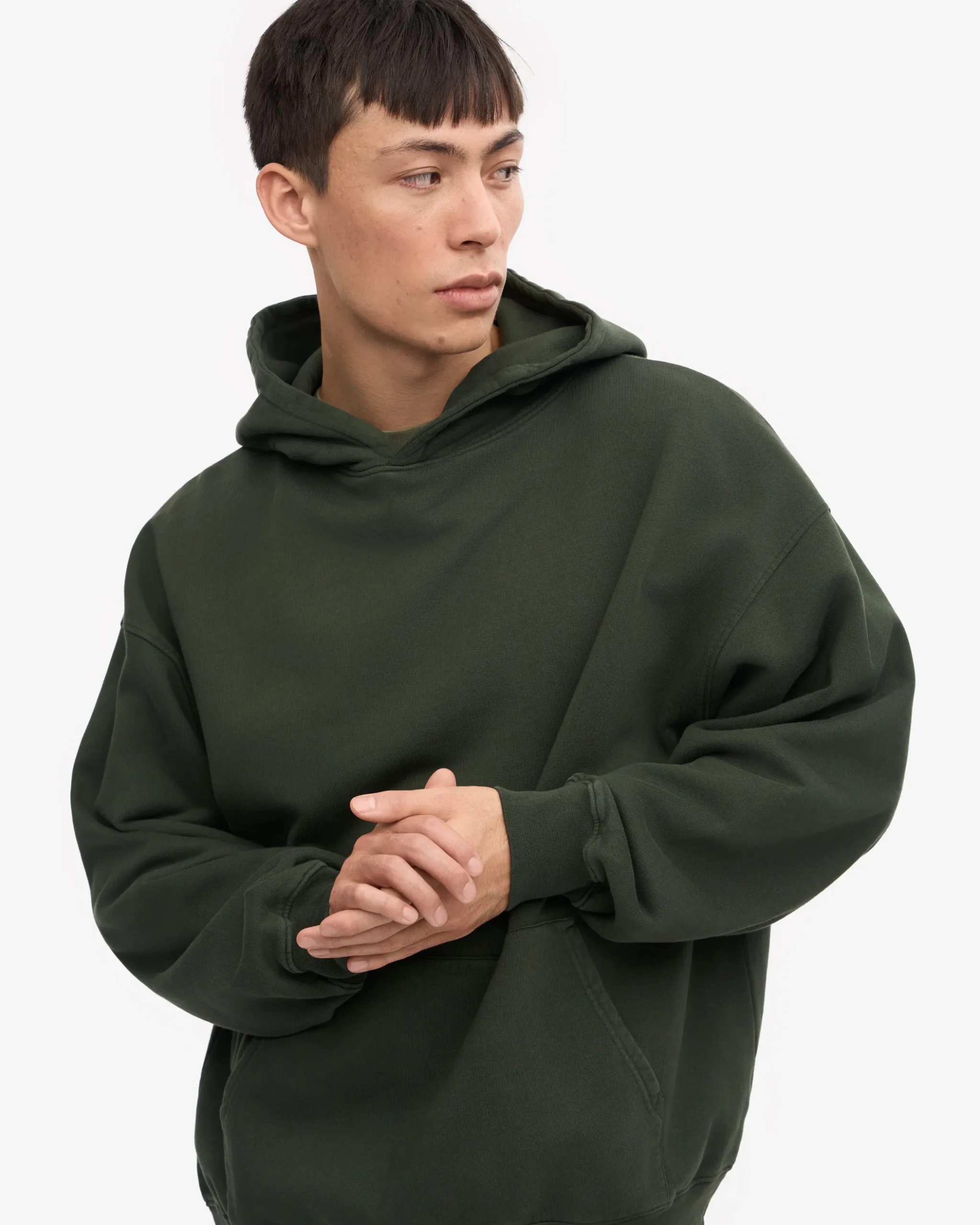 Organic Oversized Hood - Hunter Green