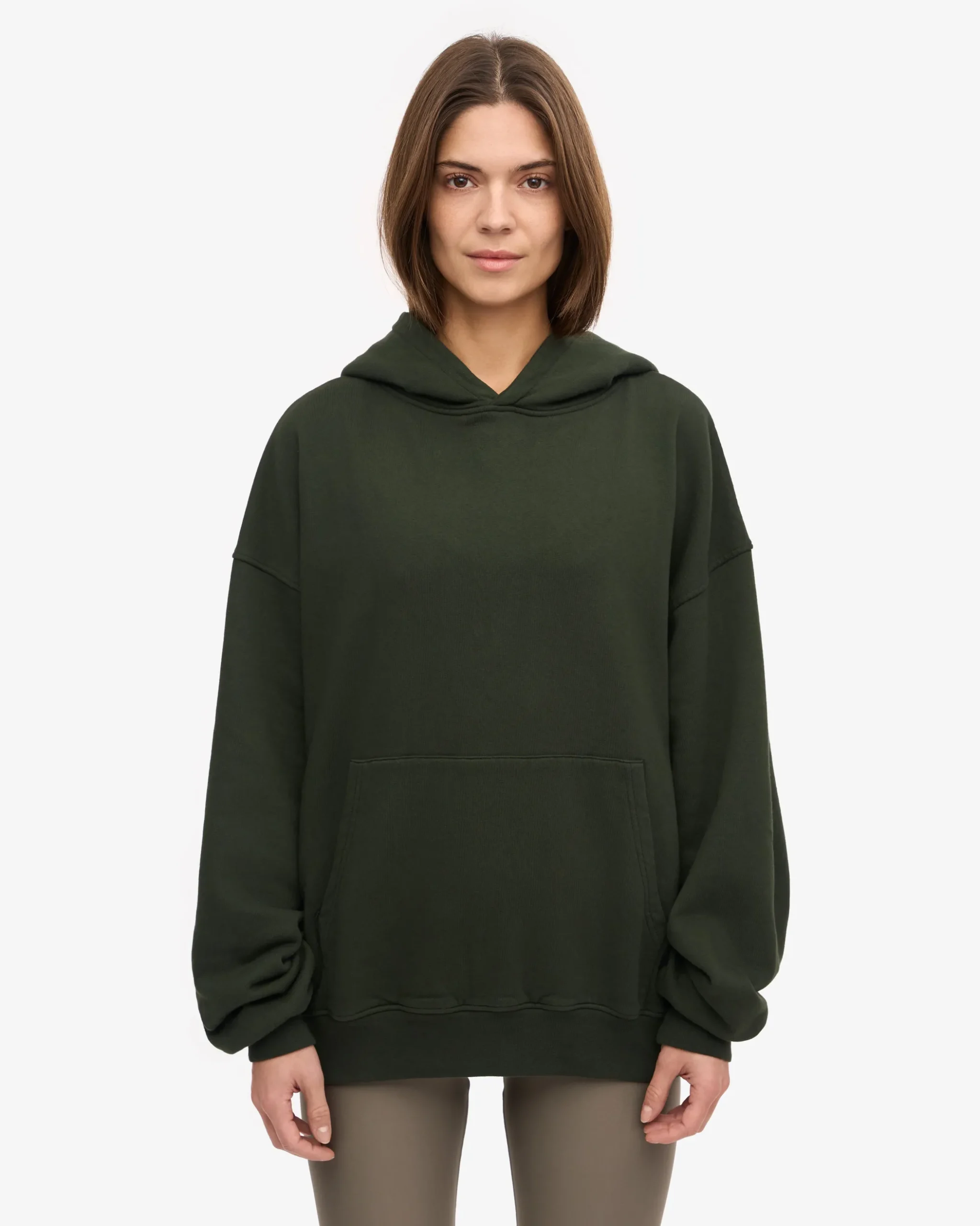 Organic Oversized Hood - Hunter Green