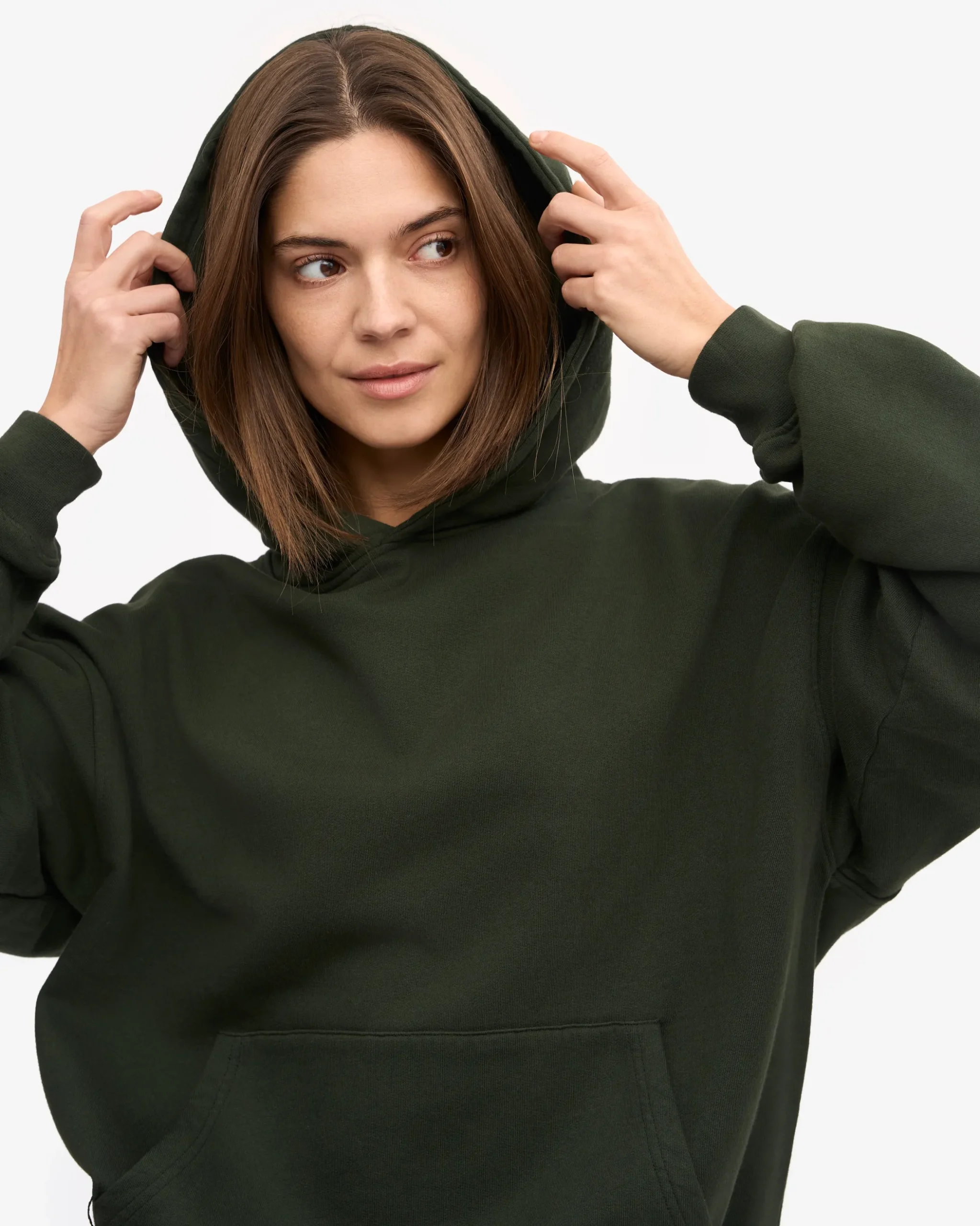 Organic Oversized Hood - Hunter Green