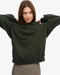 Organic Oversized Hood - Hunter Green