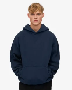 Organic Oversized Hood - Navy Blue