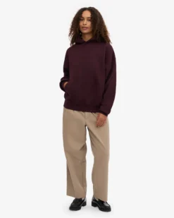 Organic Oversized Hood - Oxblood Red