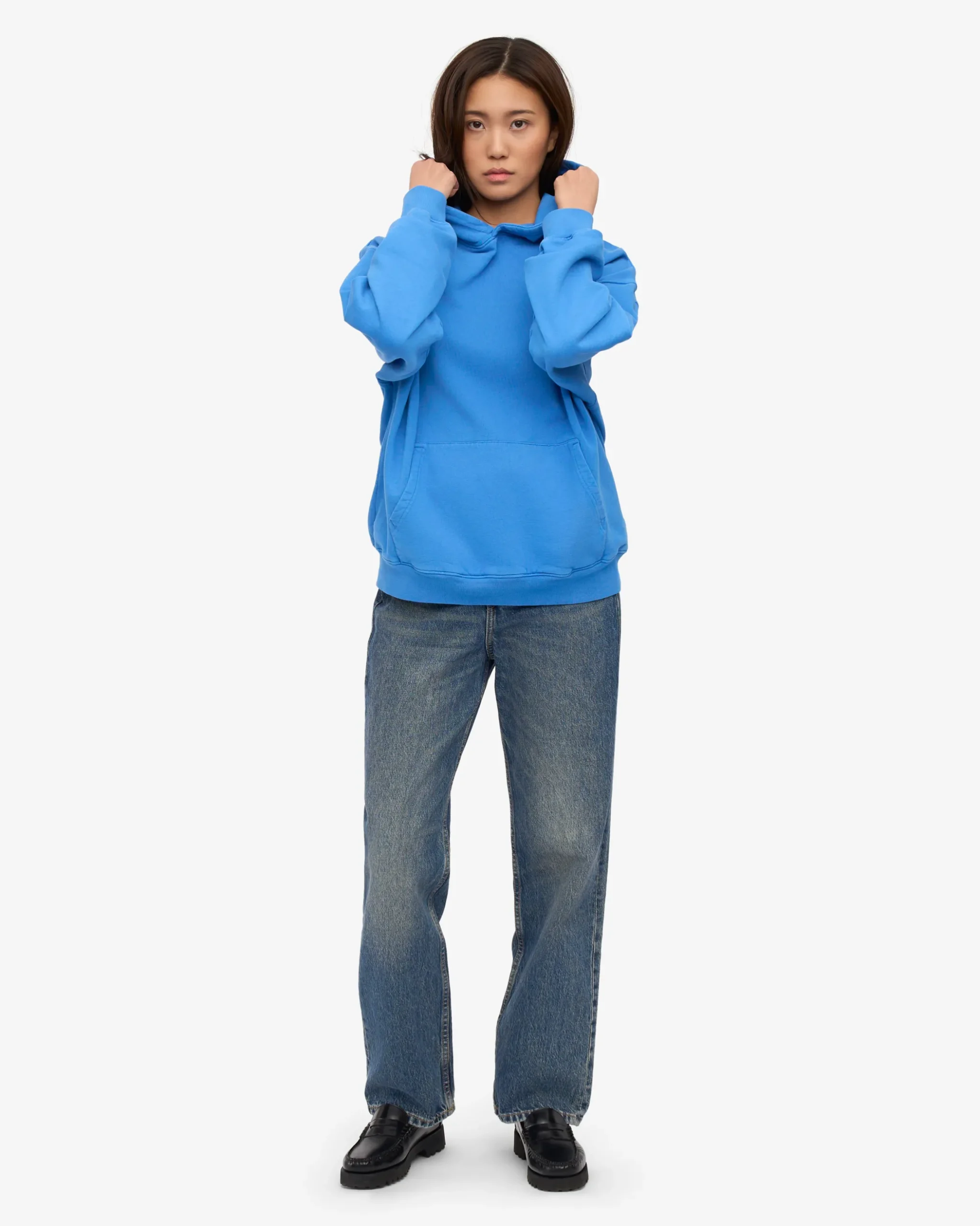 Organic Oversized Hood - Pacific Blue