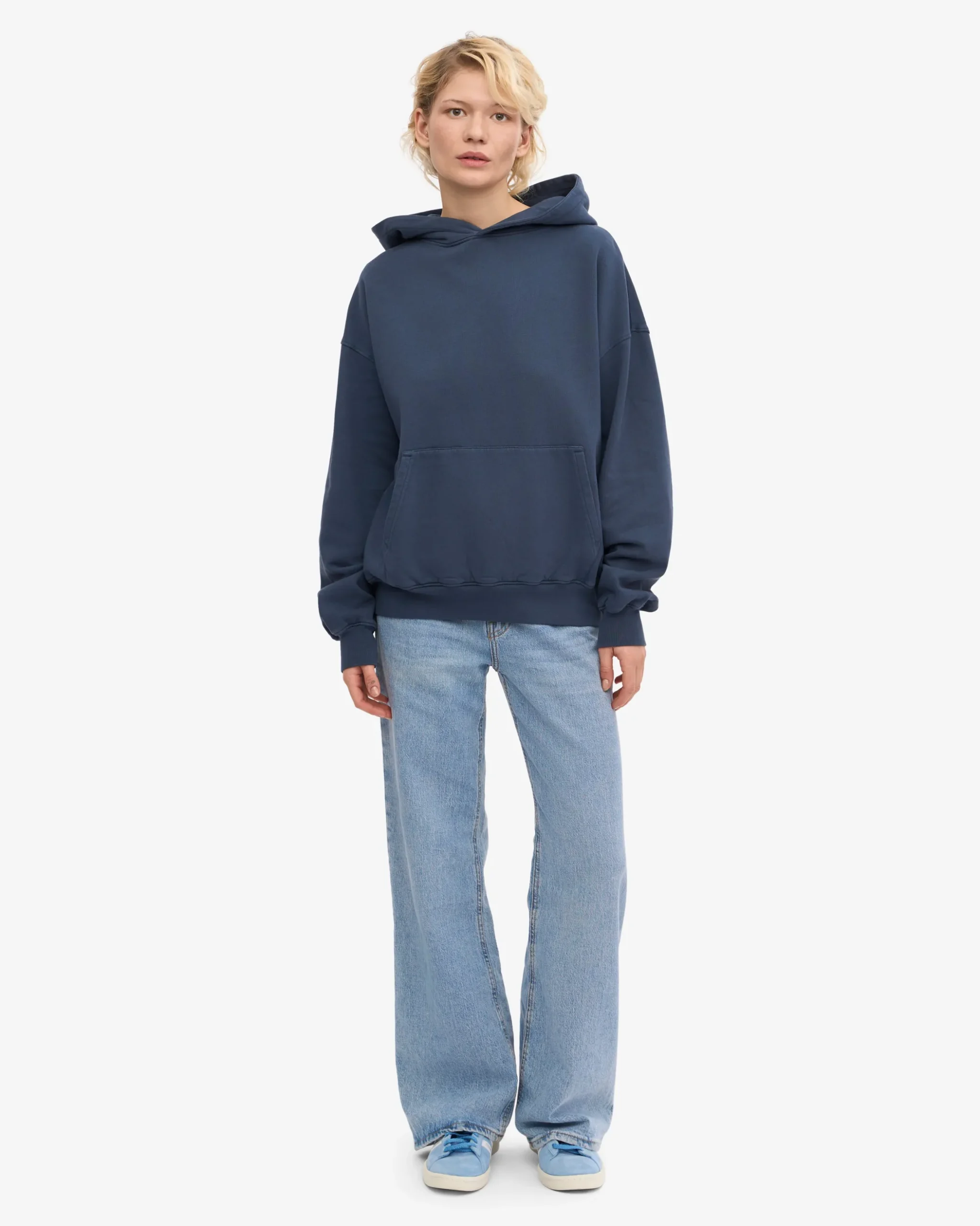 Organic Oversized Hood - Petrol Blue