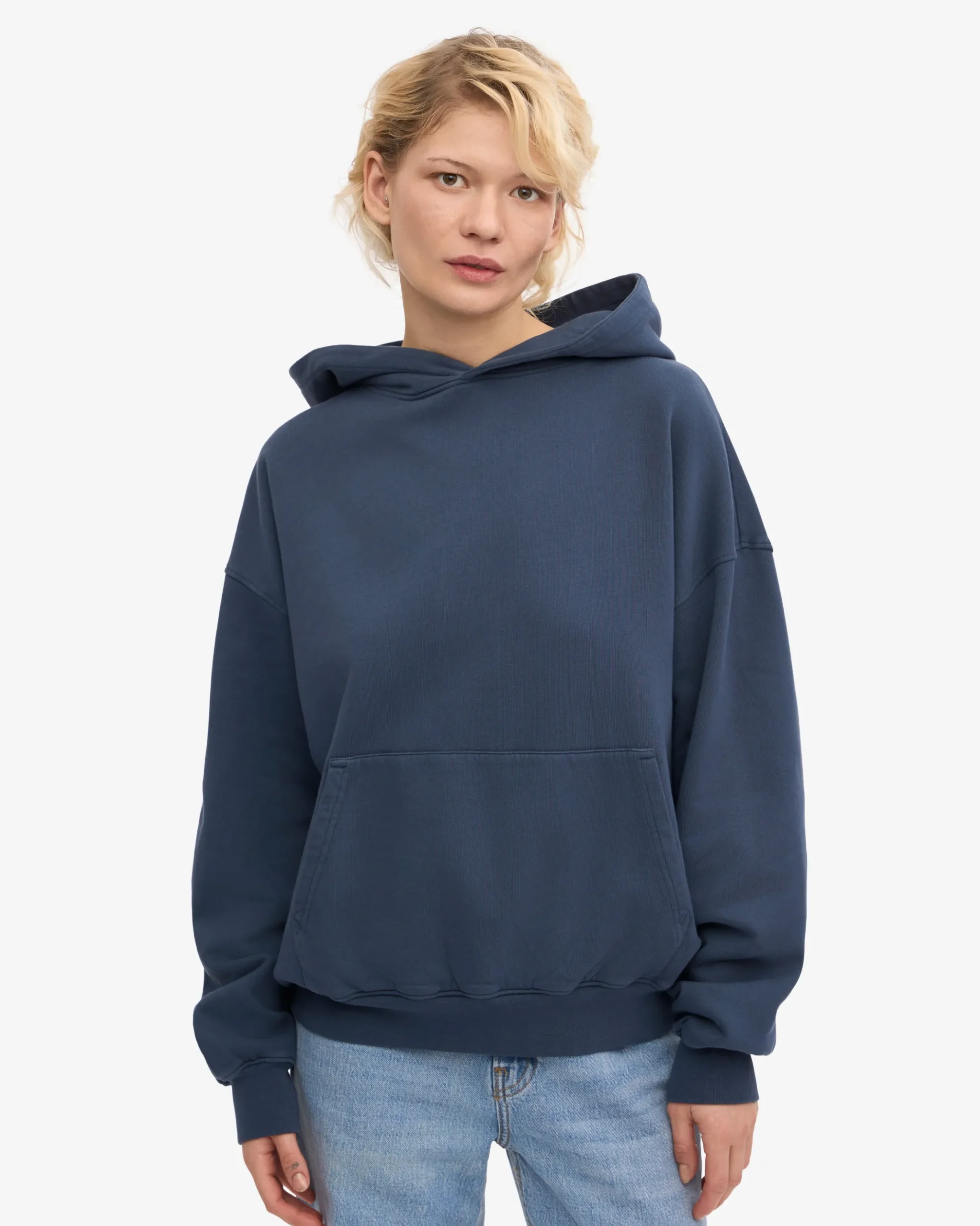 Organic Oversized Hood - Petrol Blue