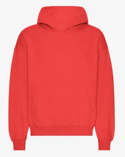 Organic Oversized Hood - Red Tangerine