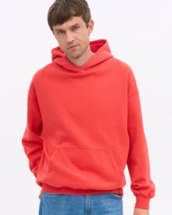 Organic Oversized Hood - Red Tangerine