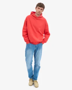 Organic Oversized Hood - Red Tangerine