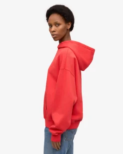 Organic Oversized Hood - Red Tangerine