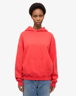Organic Oversized Hood - Red Tangerine
