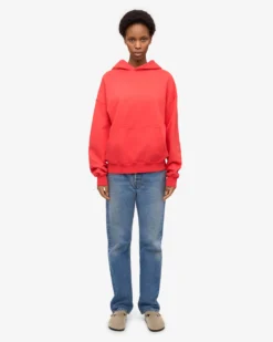 Organic Oversized Hood - Red Tangerine