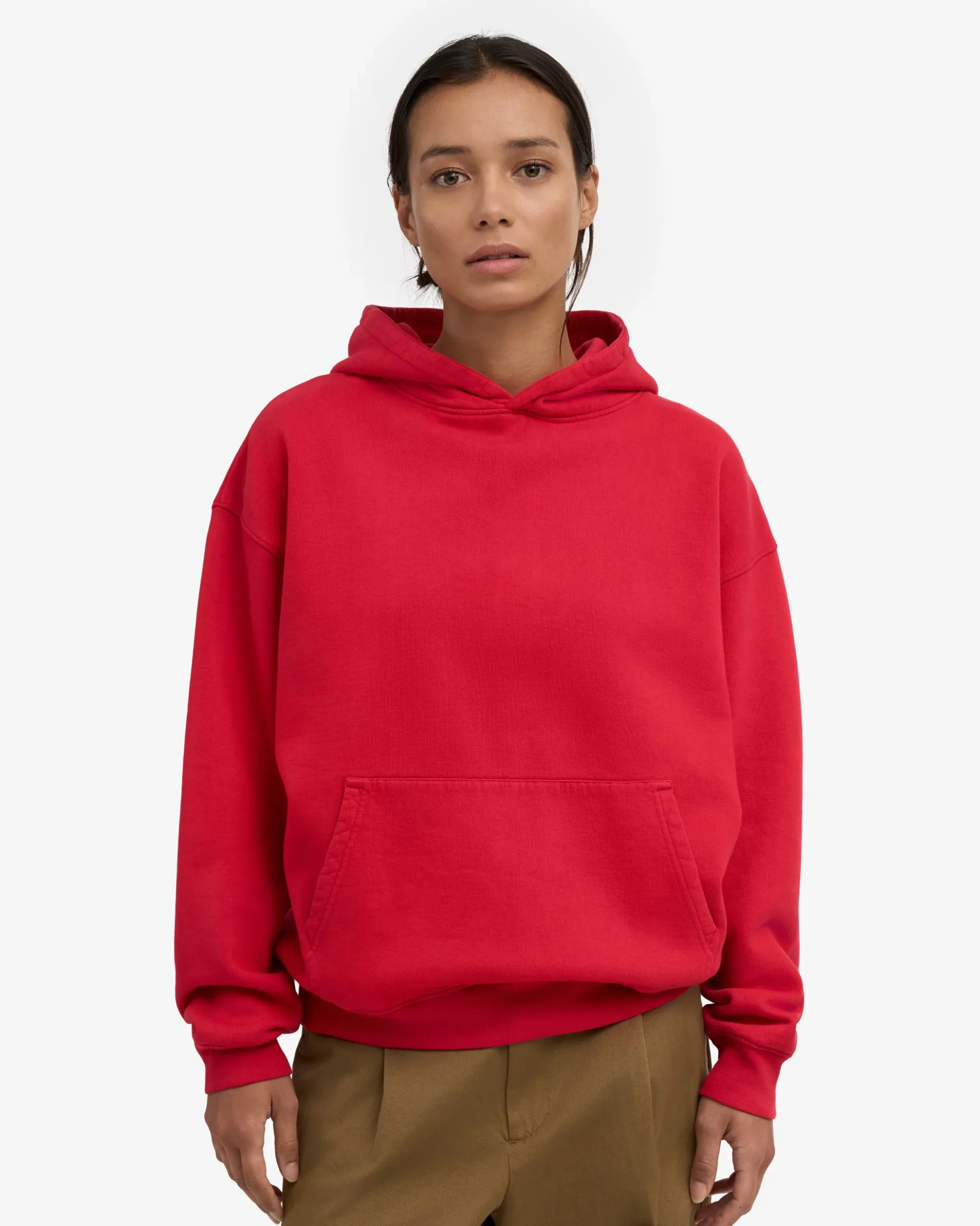 Organic Oversized Hood - Scarlet Red