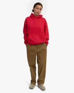 Organic Oversized Hood - Scarlet Red