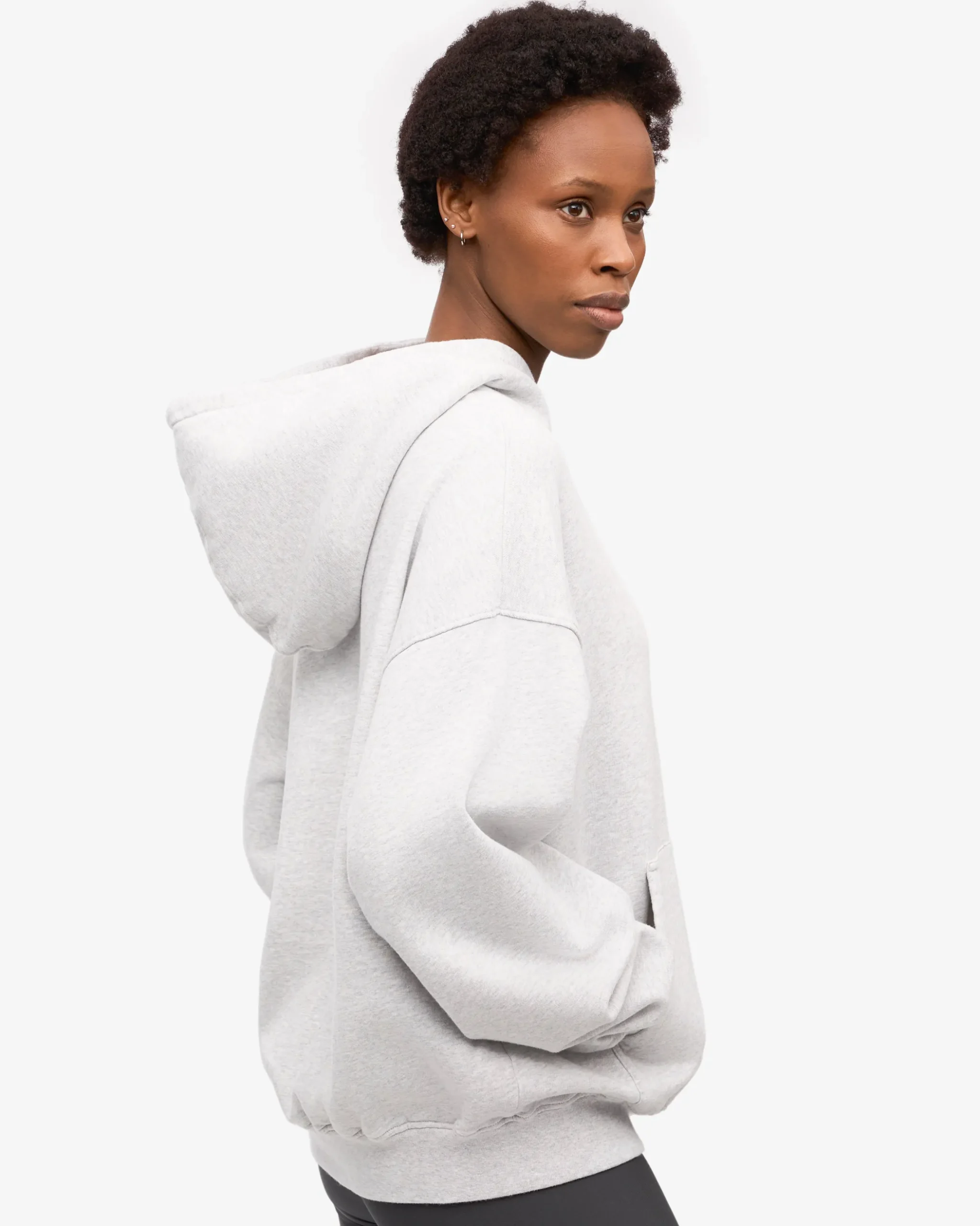 Organic Oversized Hood - Snow Melange