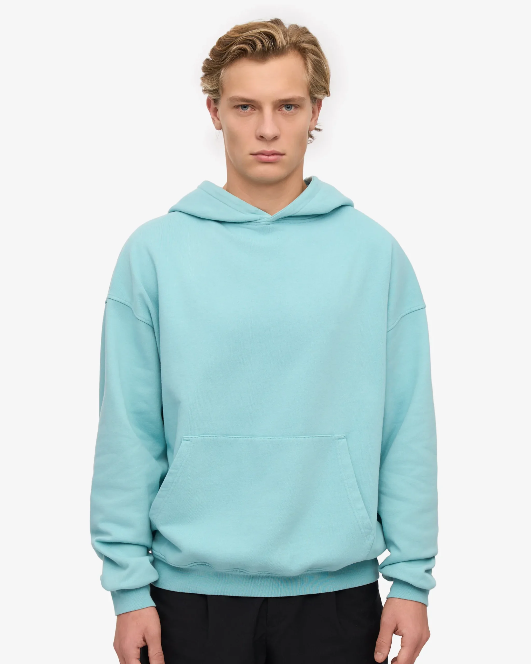 Organic Oversized Hood - Teal Blue