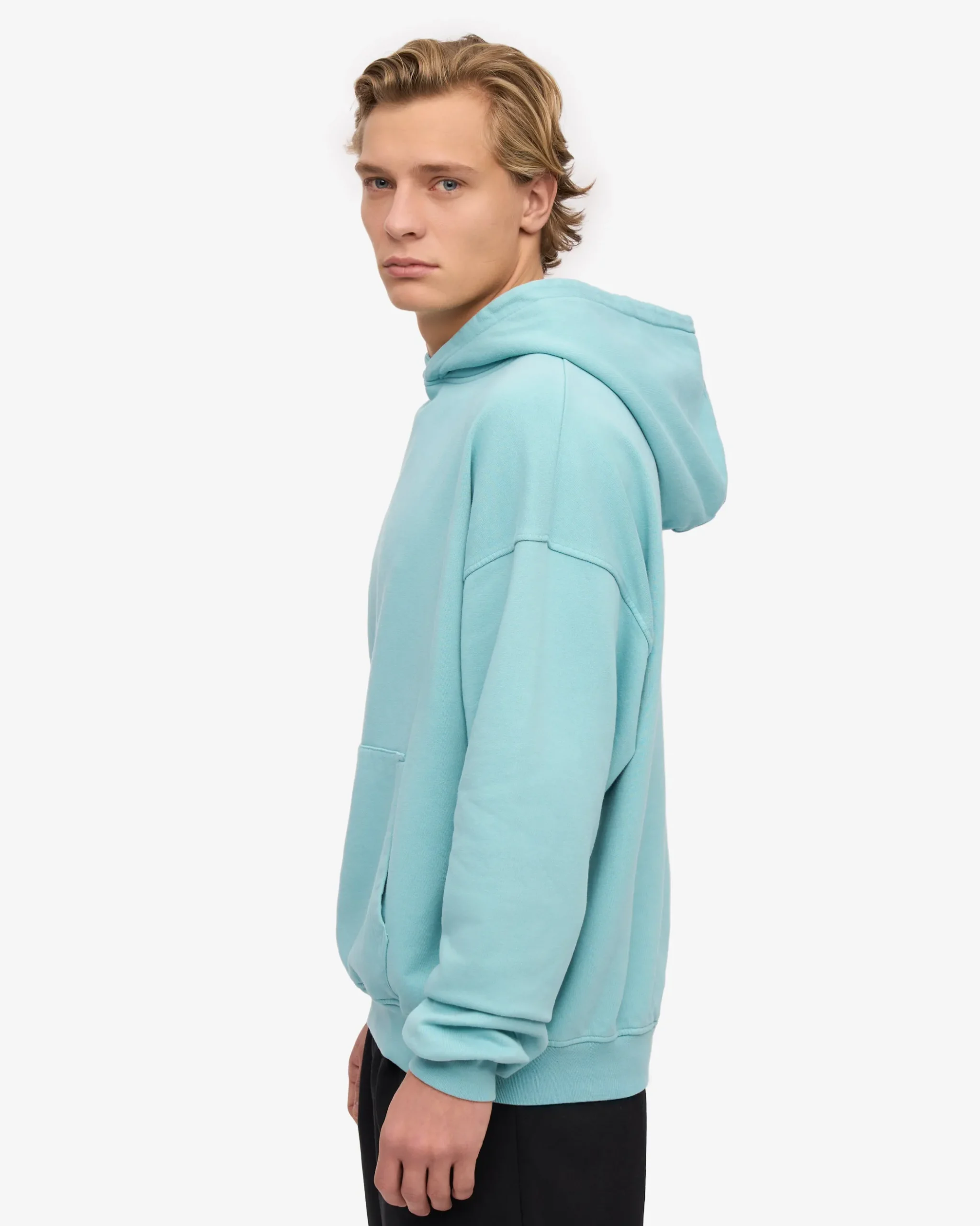 Organic Oversized Hood - Teal Blue