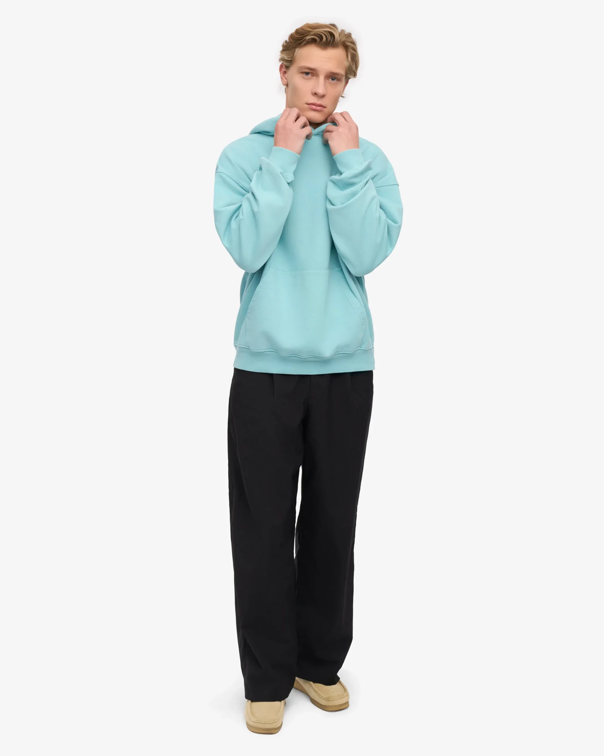 Organic Oversized Hood - Teal Blue